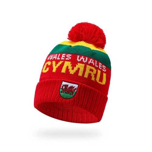 Wales team pom beanie - wales,